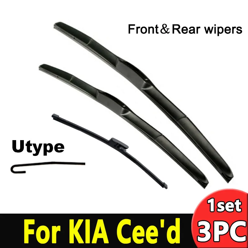 Wiper Front & Rear Wiper Blades Set Kit For KIA Cee'd Ceed 2012 2017