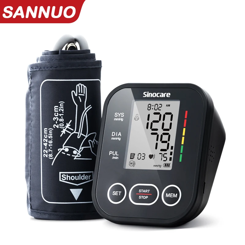 Sinocare Blood Pressure Monitor Measuring Device Home Use Meter 22-42cm Long Cuff