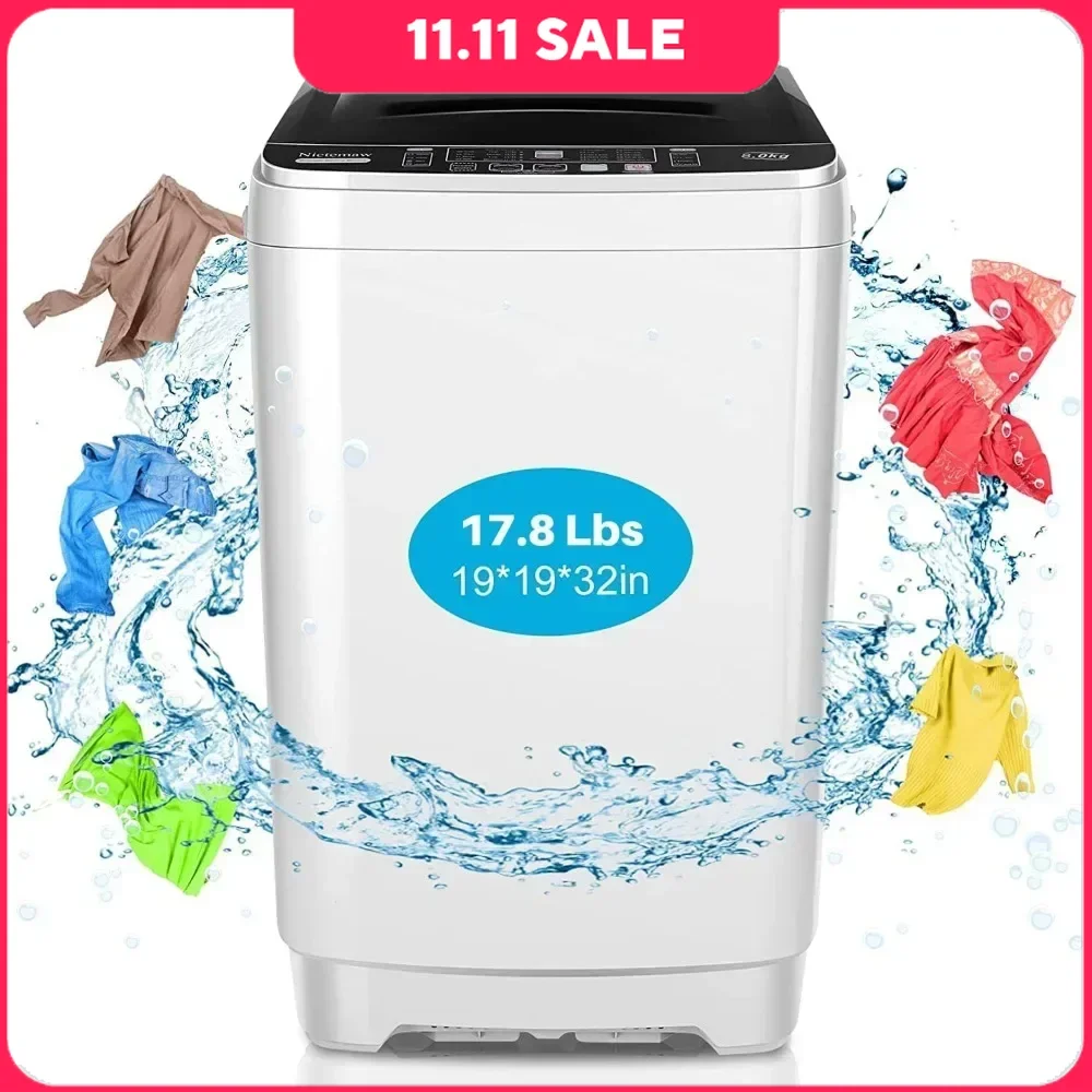 Washing Machine, 17.8Lbs Capacity Variety of Washing, Procedures & Energy Saving & Auto Unbalance Detection, Washing Machine