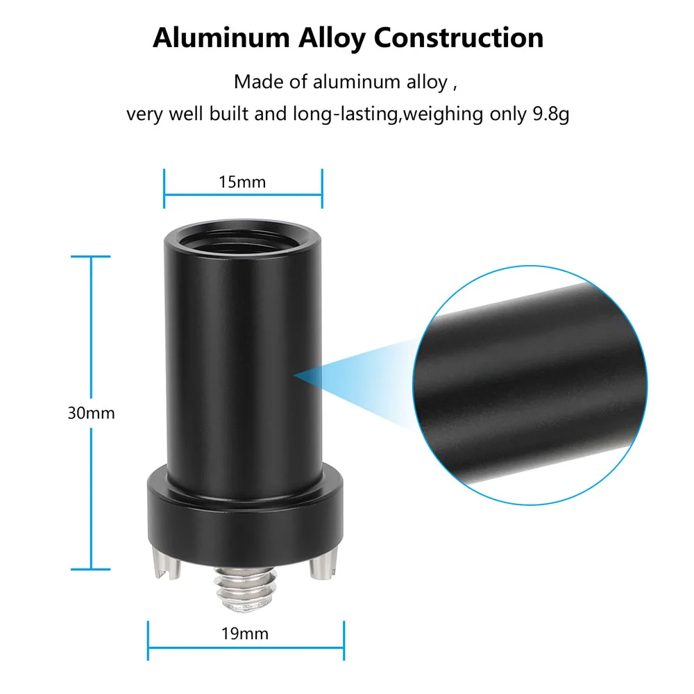 카메라 하프 케이지 모니터 케이지 확장 액세서리용 SZRig 15mm 로드(1/4-20 안티 트위스트 마운트 포함, 1.2인치)