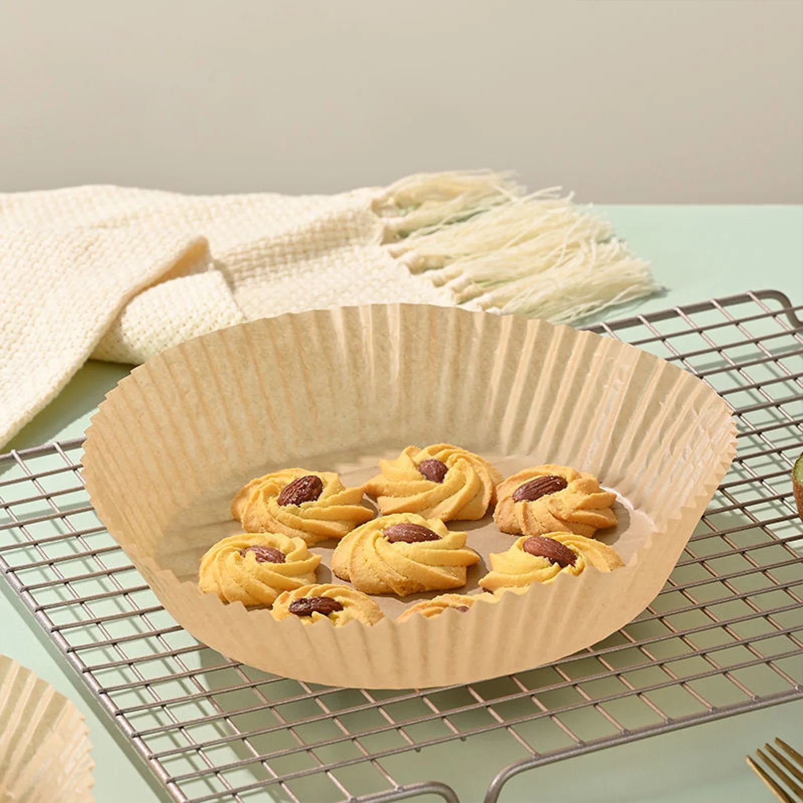

Air Fryer Disposable Baking Paper Non-Stick Steamer Round Parchment Paper for Microwave Bamboo Steamer