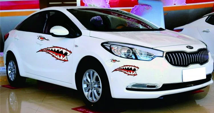 Hai Mund Auto Aufkleber Hai Zähne Tür Seitentür Dekoration geprägt personal isierte Auto Aufkleber reflektieren des Material – Detail 6