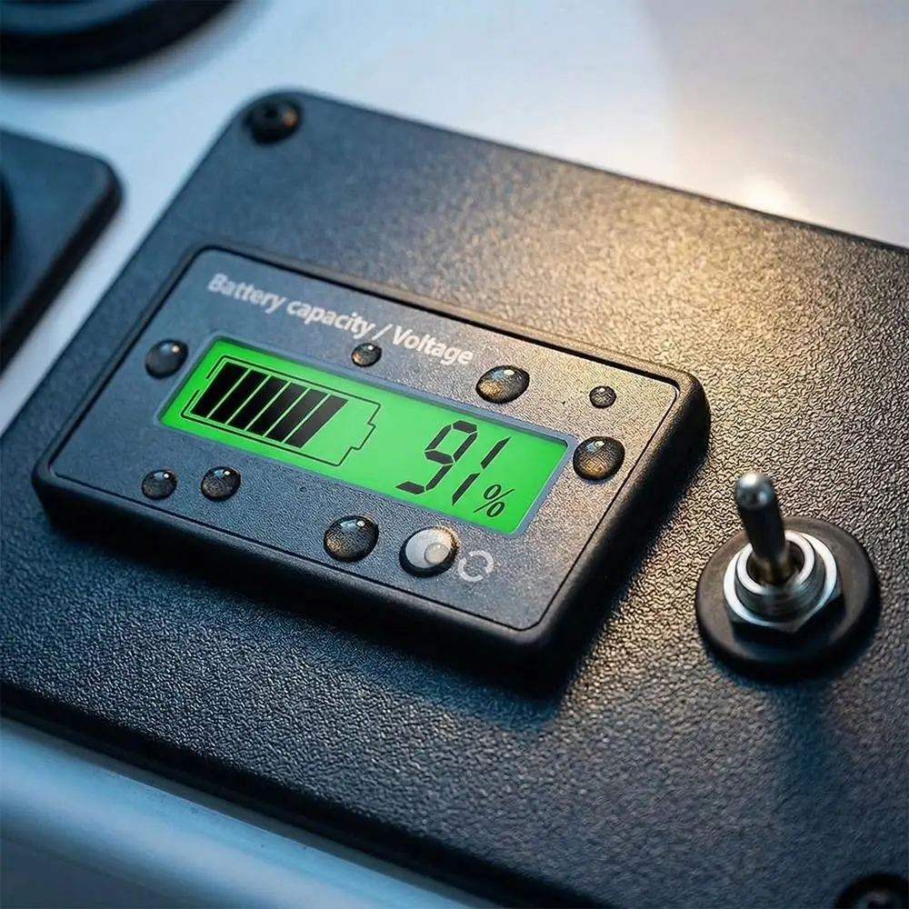 Battery Gauge Voltage Meter with LCD Display and Alarm