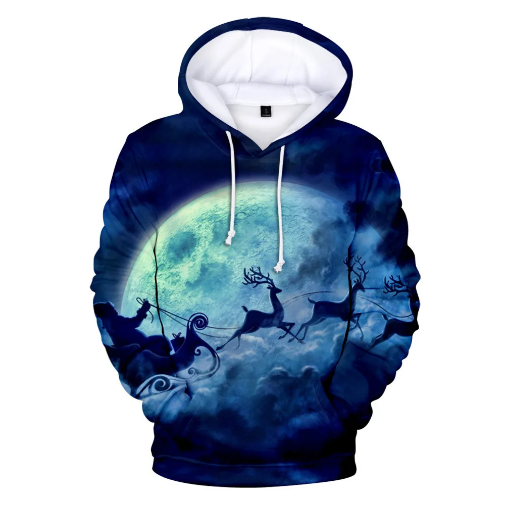 2023 Autumn/Winter Sweater Christmas Sweater Christmas Hat Saint Snowman Sweater Digital Print Hoodie Sweater Men's Sweater a05