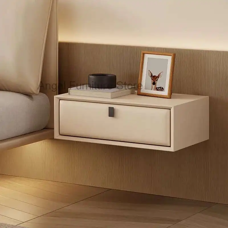 Hanging Solid Wood Nightstands Minimalist Mini Small Space Drawers Side Table Storage Box Simple Nachttisch Bedroom Furniture
