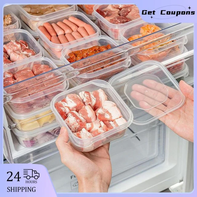 1pc Refrigerator Meat Storage Container Freezer Organizer Food-grade Sealed  Small Fresh-keeping Box Fridge Organizer