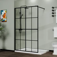 46" X 72" Shower Screen Walk-in Wet-room Black 2