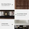 36" Floating Bathroom Vanities Cabinet with Sink Set, Modern Wall Mounted Storage Cabinet with 2 Wood Stripes Big Drawers 3