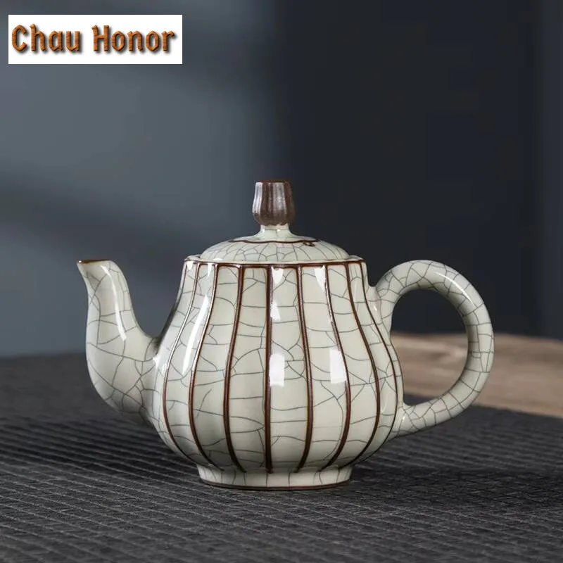Boutique Longquan Celadon Ru Kiln Moon White Glaze Teapot Handmade Household Ceramic Kung Fu Teaset Tea Ceremony Drinkware Gifts