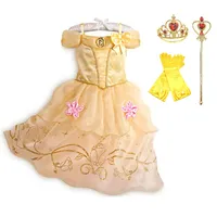 Costume de princesse pour enfants, robe fantaisie à fleurs, pour noël, anniversaire, carnaval, déguisement raiponce Belle, nouvelle collection 2024 3