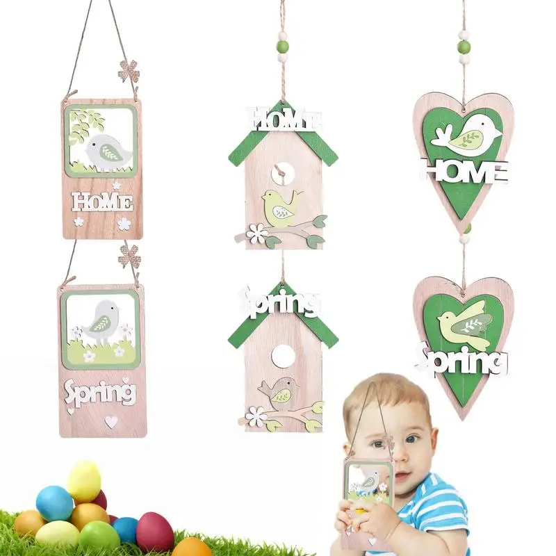 

Spring Door Decor 6pcs Colorful Easter Door Ornaments Front Door Sign Rustic Spring Easter Door Hanger Easter Decor Supplies