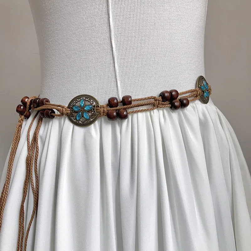 Waist Belt for Women Crafting Summer Retro-Ethnic Style Versatile and Exclusive High-End Decorative womens dress belt
