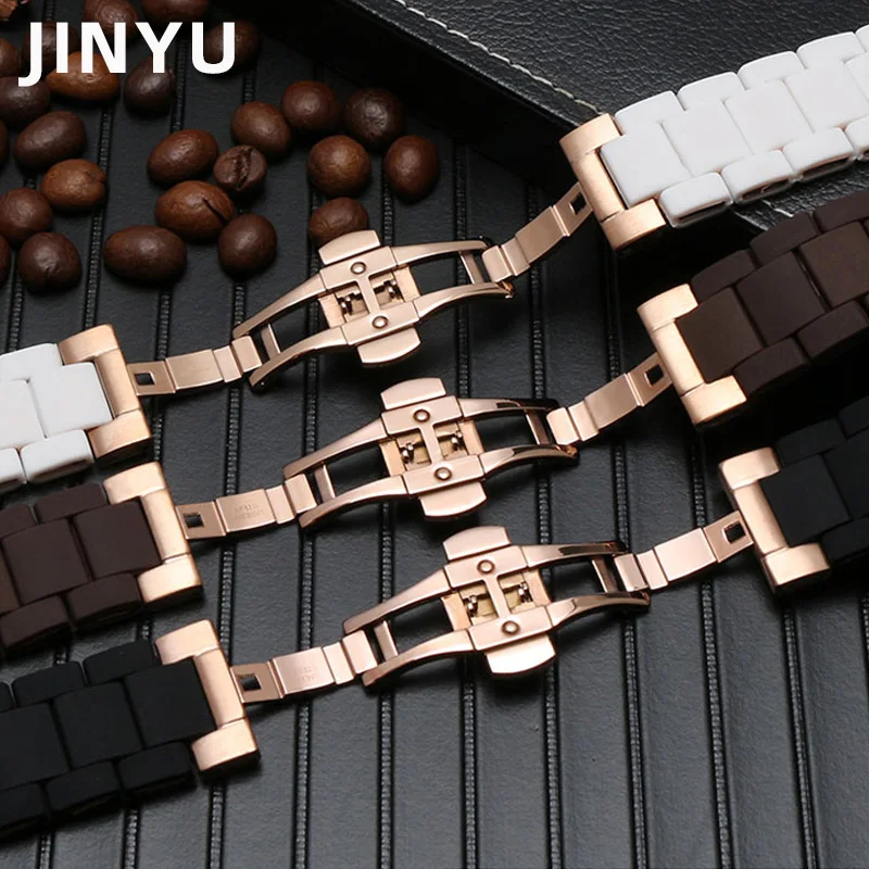 23mm 20mm Silicone Rubber Watchband steel in Rubber for Armani