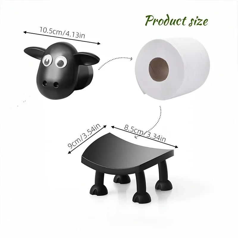1/3Pcs Adorable Sheep-Shaped Toilet Paper Holder paper towel holder toilet paper holder toilet roll holder-Perfect for Bathroom Decor Freestanding Plastic Design Fun Home Decor
