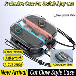Cat Paw Design Protective Case for Joy - Con Controllers and Gamepad Accessories (Transparent White)