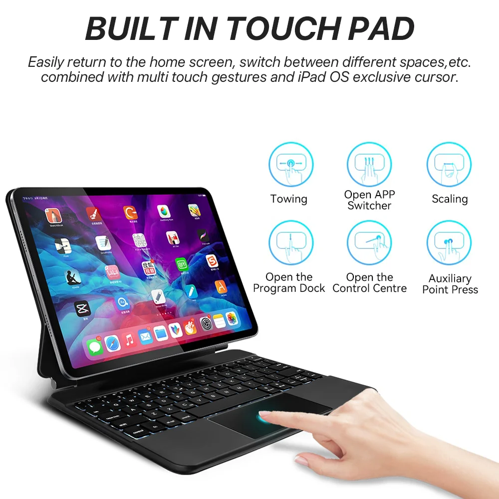 Magic Keyboard for iPad Air4/5 10.9 Pro 11 12.9 10th Gneration Magnetic Stand Backlight Bluetooth Keyboard for iPad Accessories