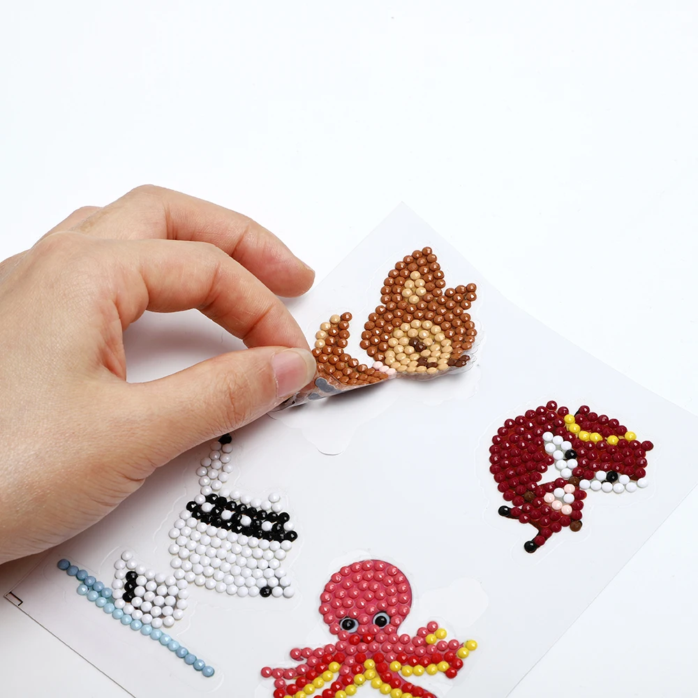5D DIY Diamond Painting Stickers Kits for Kids and Adult Beginners Stick Paint with Diamonds by Numbers Easy to DIY Cute Animals