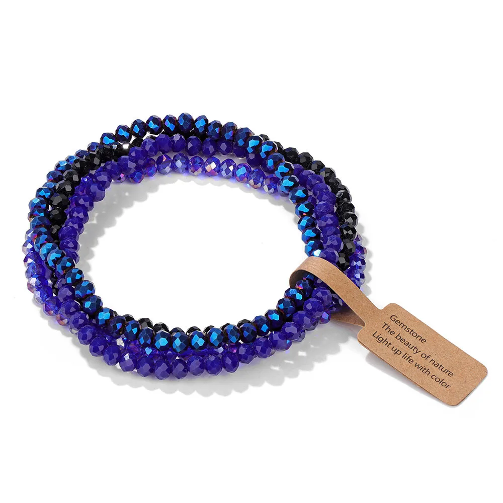 4 Teile/satz Shinning Kristall Perlen Elastische Haar Seile Hairwear Böhmischen Bunte Kristall Glas Perlen Armband Armreifen Für Frauen – Detail 11