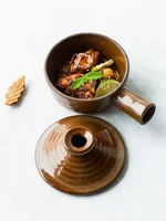 Casserole de Leurs oût avec couvercle, poterie d'aldéhyde, petite marmite à micro-ondes, claypot domestique, bouillie de riz, marmite à soupe haute température 5