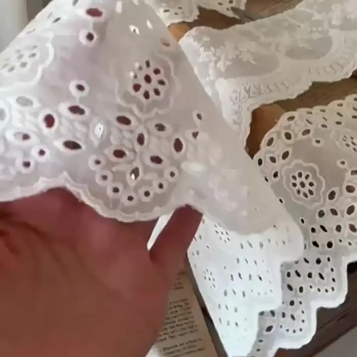 Pizzo Di Cotone Morbido 6mm X 2,7m – Bianco Per Cucito Creativo E Abiti Per Bambole