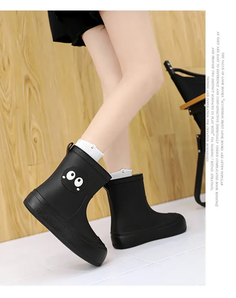 NEW Women's High Top Cover Foot Rain Shoes Thick Bottom Non Slip Waterproof Oil Resistant Kitchen work Shoes Water Shoes