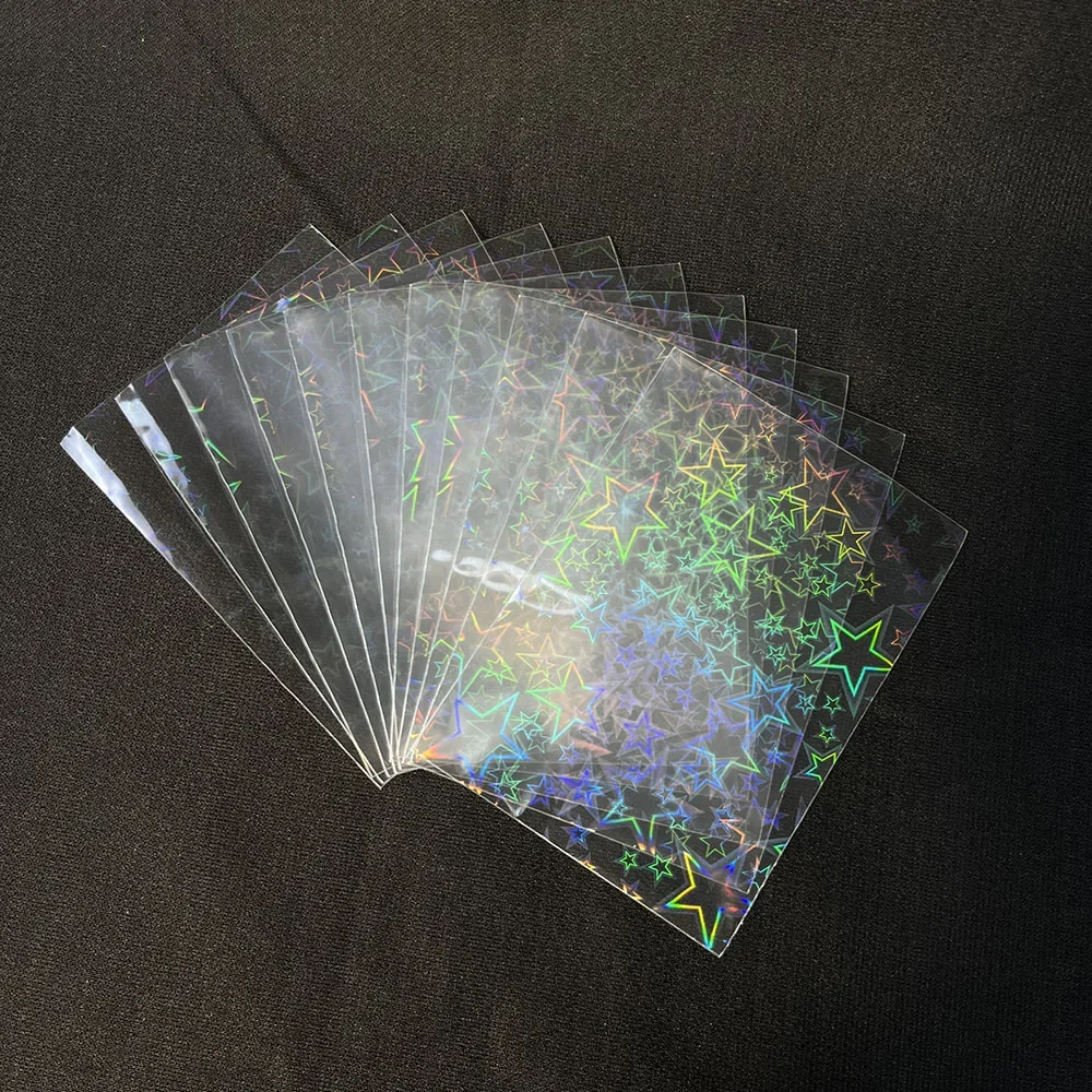Manicotti Per Carte A Stella Flash Laser Da 50 Pezzi Manicotti Per Carte Collezionabili A Caricamento Dall'Alto Manicotti Protettivi Per Carte Su Un L