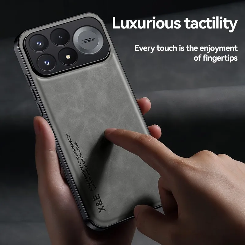 Magnetic Leather Soft Silicone Phone Cover with Car Holder Function