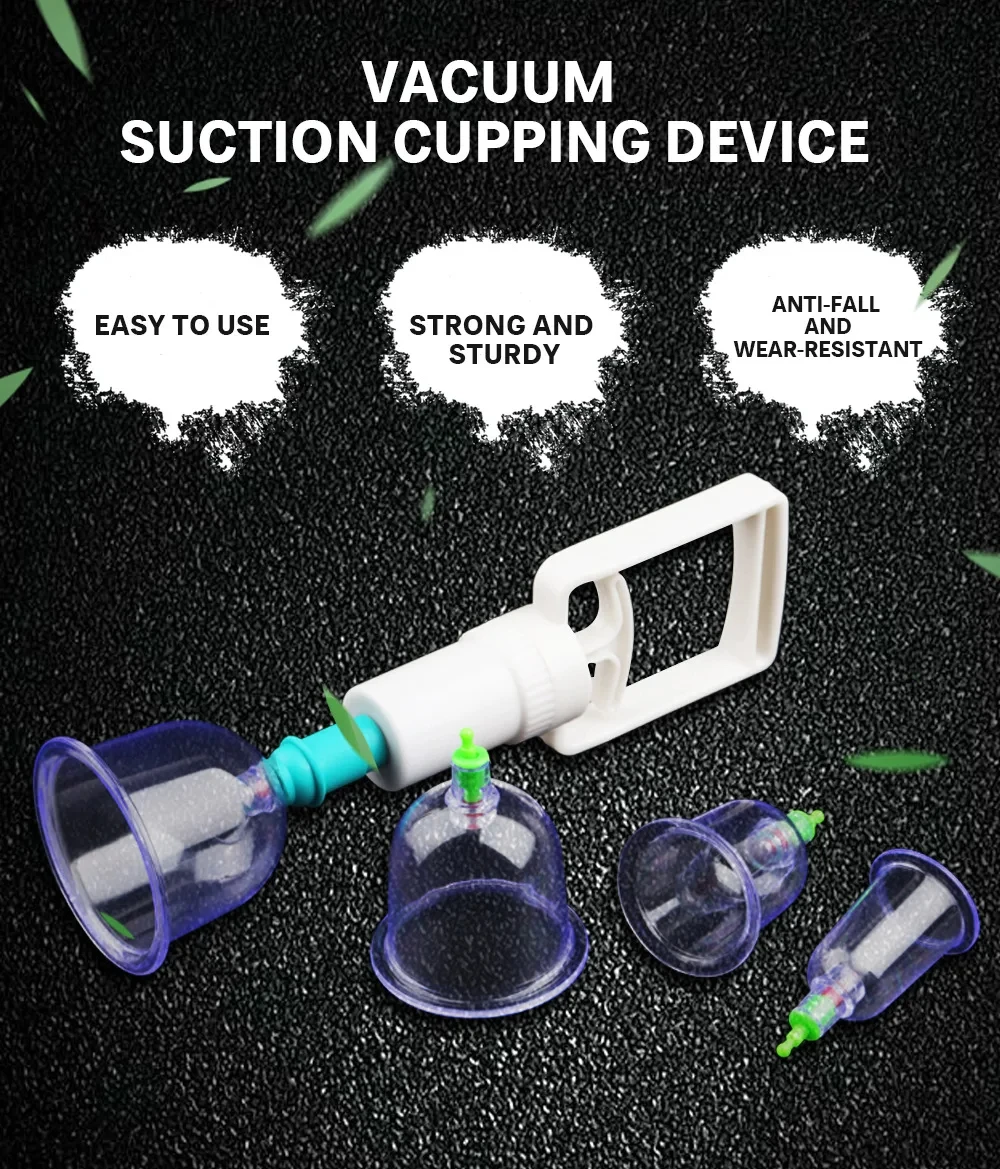 12/6Pcs Vacuum Cupping Set Suction Cups Back Massage Body Cup Detox Massage Body Cups Vacuum Cupping Anti Cellulite Massage Jars 2