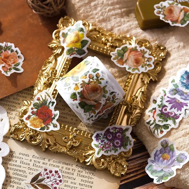 Cartoon Special-shaped Washi Tape Cute Animal Stickers DIY Handbook Materials 100pcs/roll