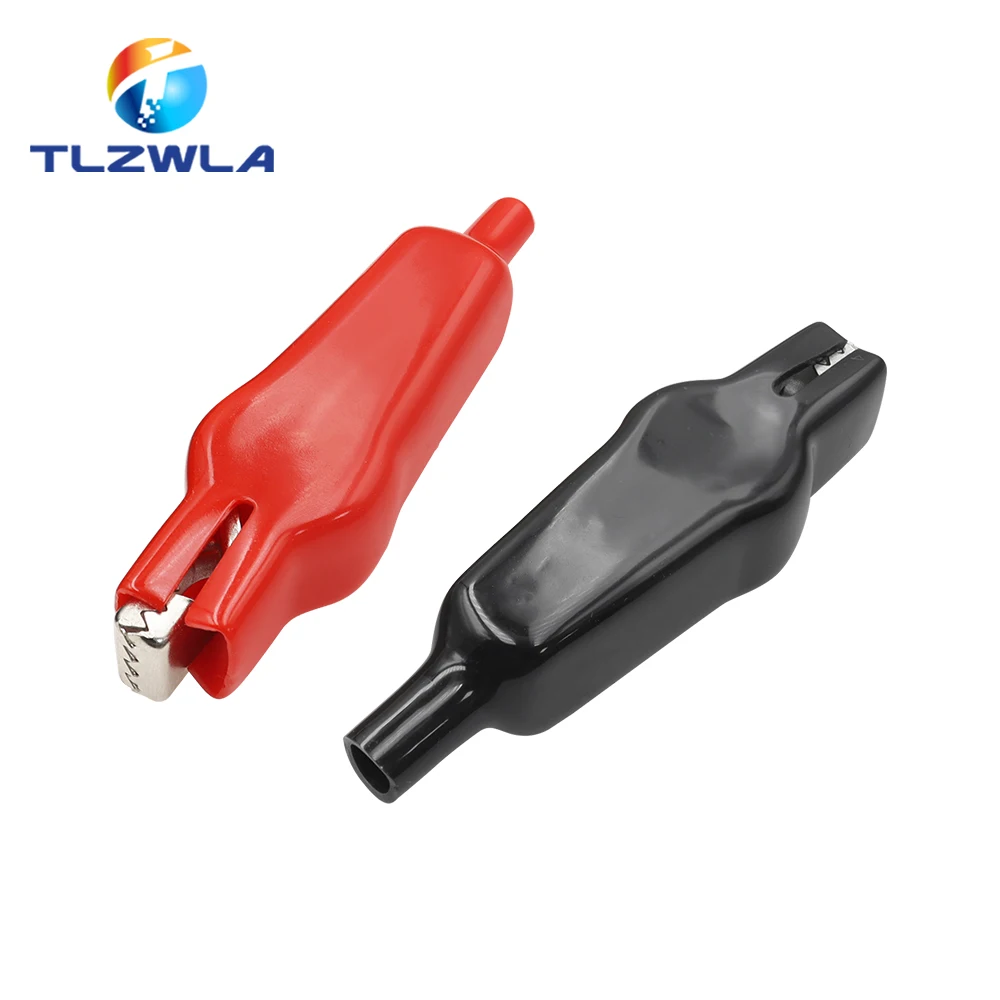 20A Alligator Clips Experiment Spring Clamp 70mm Full Sheath Crocodile Clips For Electrical Jumper Wire Test Clip 2PCS