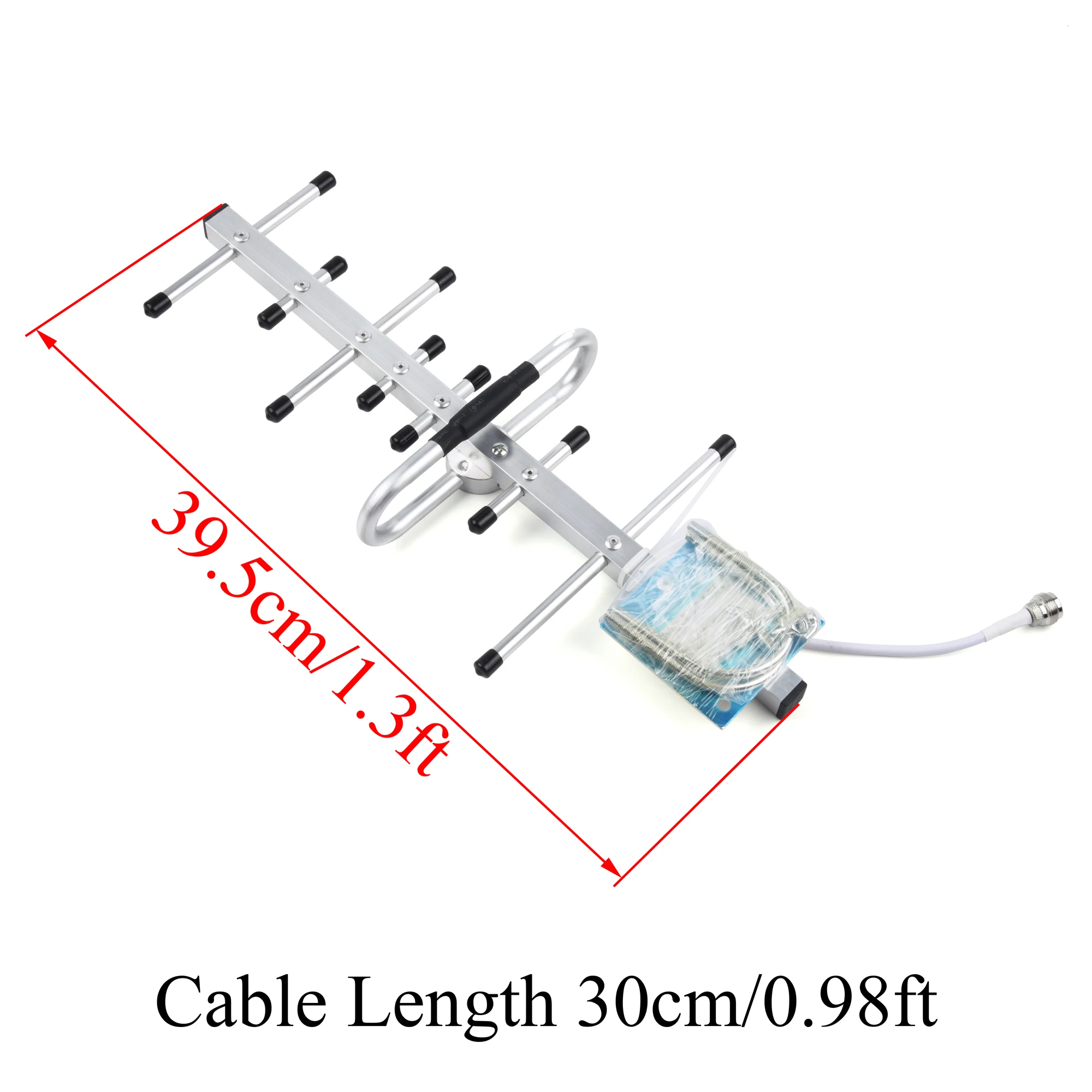10dBi 야외 야기 안테나 698-2700MHz 2G 3G 4G LTE용 N형 암 커넥터 RG58 동축 케이블 및 SMA형 연장 케이블 포함