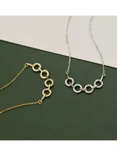  ANENJERY Miniature Zircon Geometric Circle Bracelet for Women Niche Simple Desgin Party Jewelry Accessories 