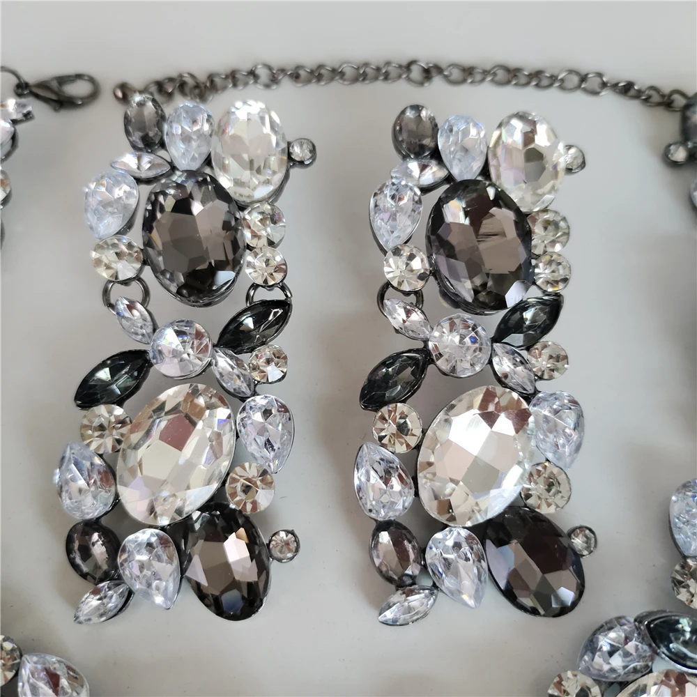 Esagerato Artificiale Cristallo Collana Bavaglino Set Per Donne - Foto 7