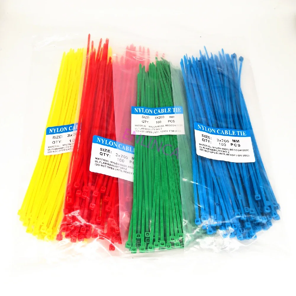 Self-Locking Plastic Nylon Wire Cable Zip Ties 100Pcs