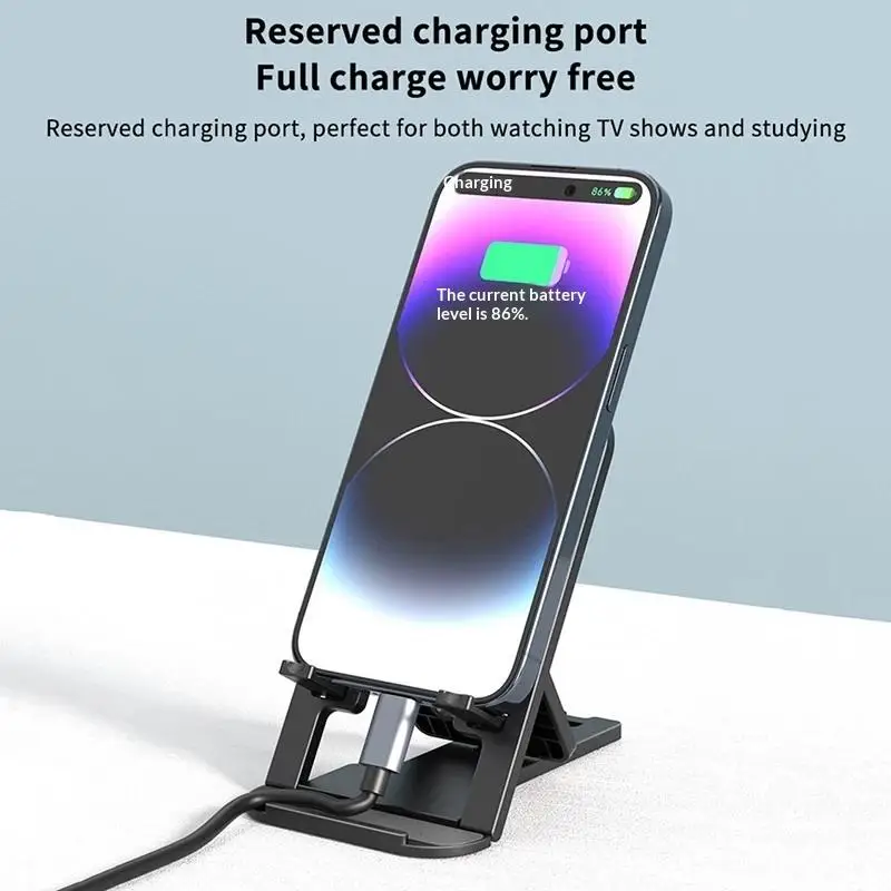Compact 360° Rotating Foldable Phone Stand with Adjustable Viewing Angles