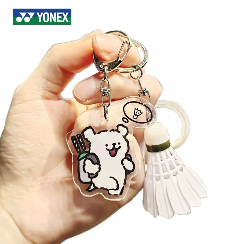 YONEX Badminton Keychain Cartoon Tennis Racket Backpack Keychain Acrylic Pendant Couple's Gift badminton keychain