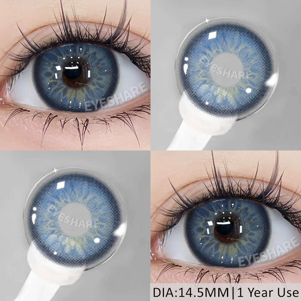 Vibrant Blue Yearly Contact Lenses – Natural Look