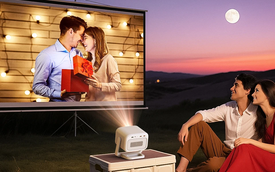 Portable Projector 700ansi Android 11 Wifi Smart 4K Video Support Home Theater w