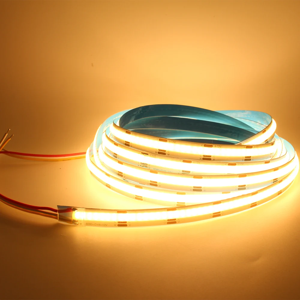 5M COB CCT LED Strip 12V 24V DC 608LEDs FCOB LED S7db86faa736a434cba51bbc565d00a24o
