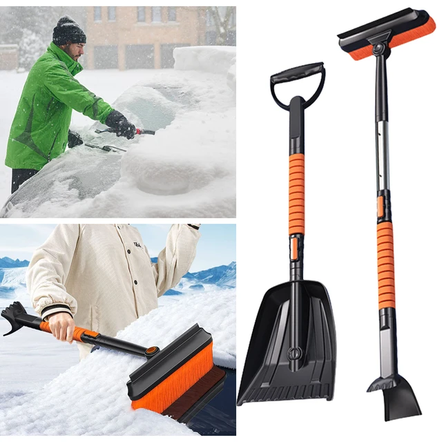 1pc Car Snow Brush & Ice Scraper Tool, Extendable Winter Snow Removal  Shovel With Frost Removal & Removable Scraper Head For Car Windshield