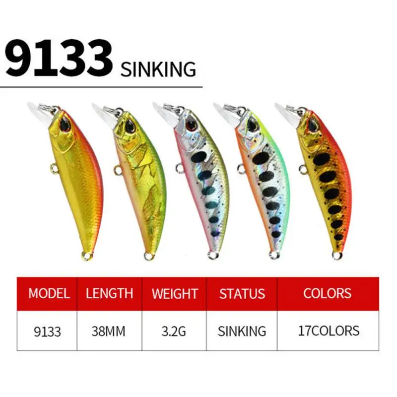 

38Mm 3.2G Mini Fishing Lures Sinking Minnow Jerkbaits Peche Artificial Bait Wobbler Lure For Trout Bass Carp Fishing Lures
