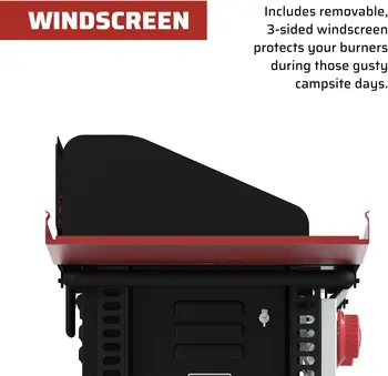 Chef Pro 16 Cooking System - Three-Burner Camp Stove - Includes Windscreen & Matchless Ignition - Portable Camping Cooking Stove 6