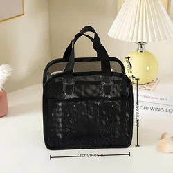 Versatile Mesh Design Travel and Cosmetic Organizer Bag (Black)