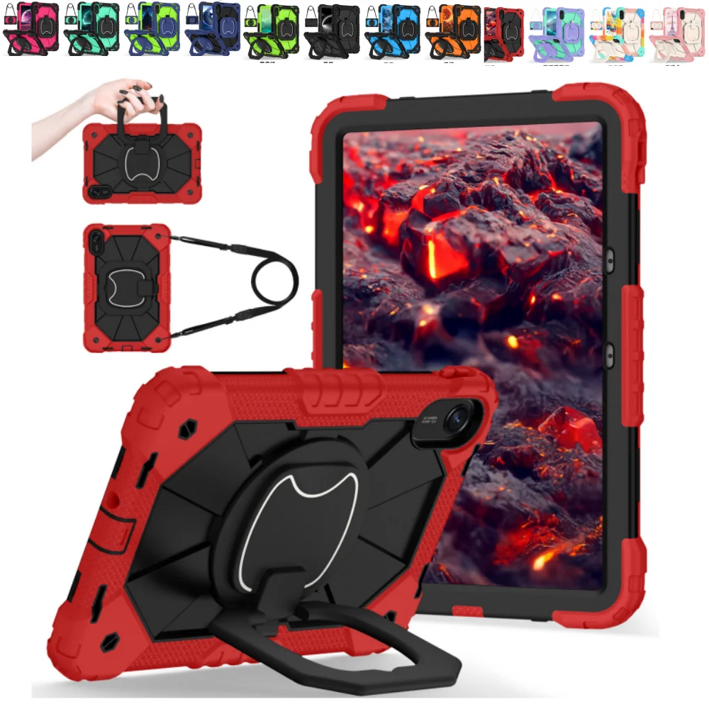 Heavy Duty Shockproof Rotating Stand Case with Shoulder Strap