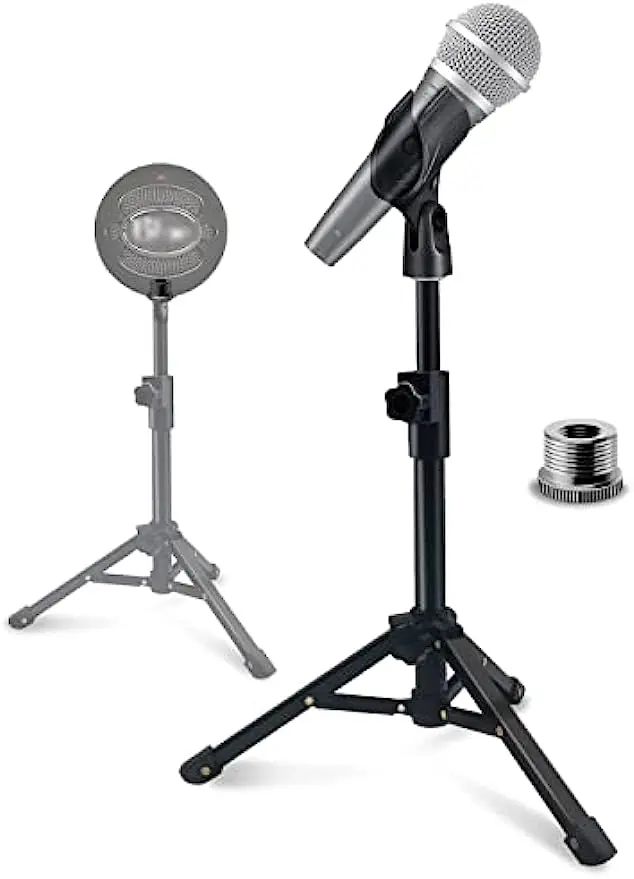 Supporto Per Microfono Supporto Per Microfono Da Tavolo Treppiede Per Microfono Regolabile Portatile Con Supporto Per Clip Per Microfono Per Shure Sm5
