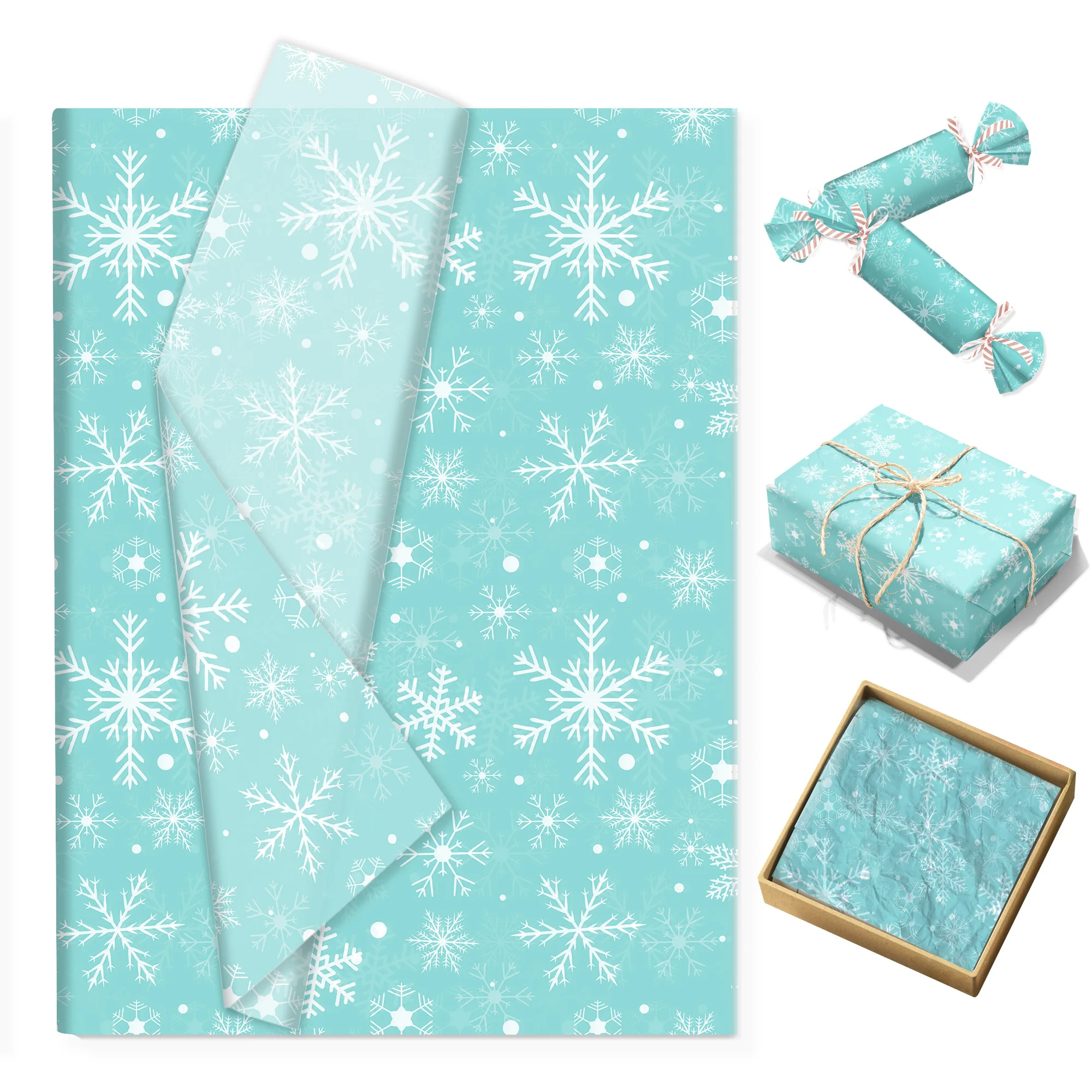 20/50 stücke Weihnachten Seidenpapier Schnee Birne Papier Winter Schneeflocke Geschenkpapier DIY Geschenk Verpackung Für Weihnachten Party liefert – Detail 20