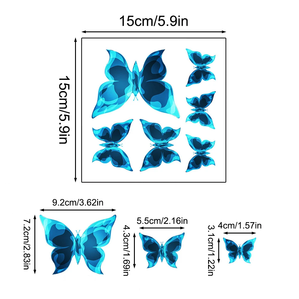 Luminous Switch Paste 6PCS/Set Blue Small Butterfly Bedroom Living Room Self-Adhesive Wall Decorative
