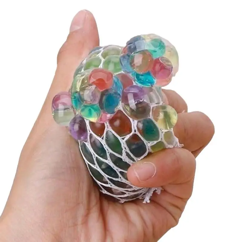 Mesh Balls for Kids Colorful Mesh Grape Stress Balls Sensory Toys Party Favors Soft Elastic Hand Sports Stretch Ball for School