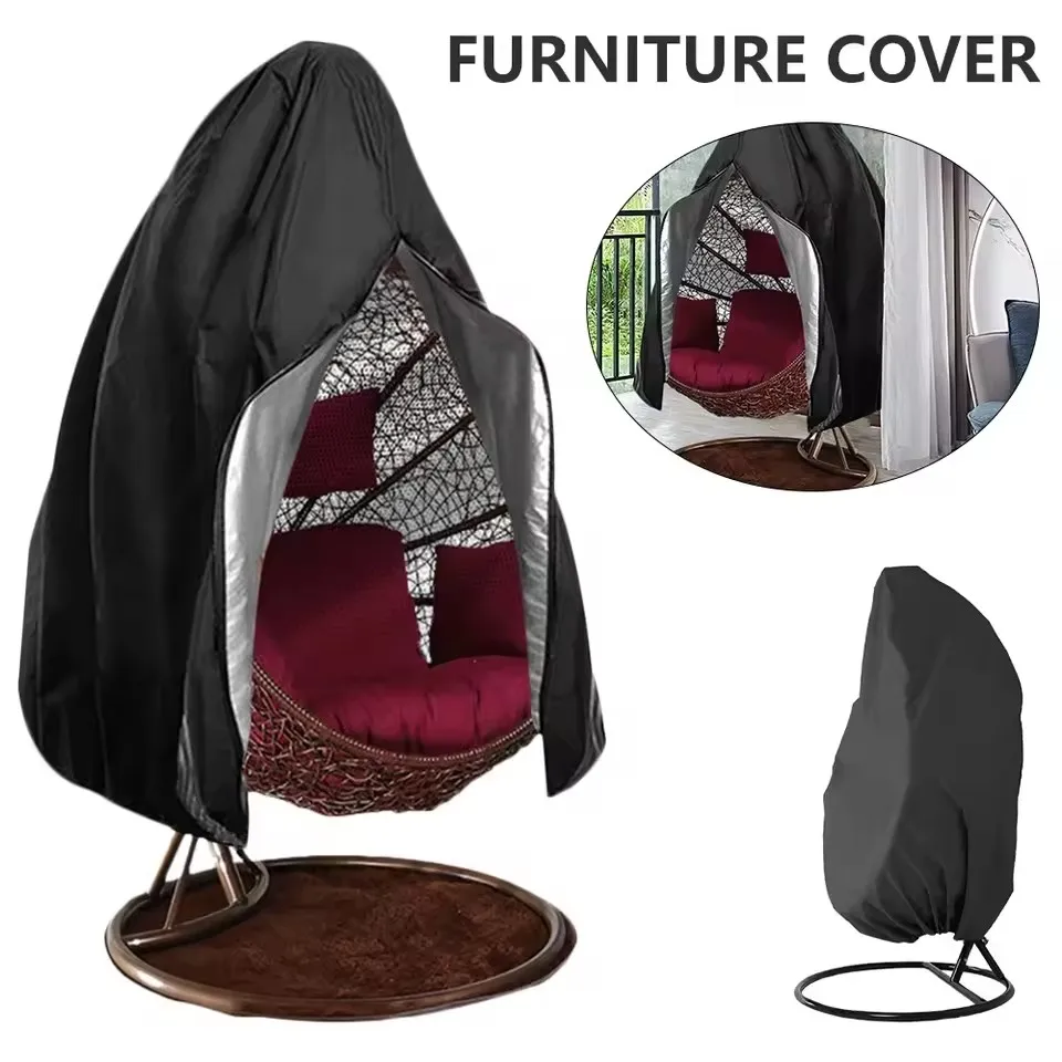Chair Cover Waterproof 210D Heavy Duty Patio Hanging Egg Chair Cover Single/Double Seat Cocoon Swing Chair Protector Garden Dust