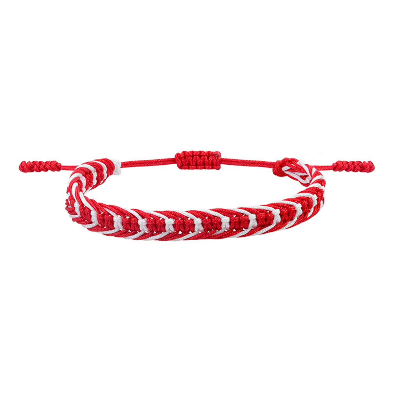Polyester Boho Bohemia Waved String Braided Friendship Bracelets Ethnic Multicolor Weave Textured Adjustable 15cm-27cm long, 1PC 6